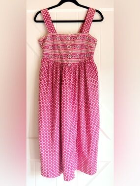Vintage 70s Ramona Rull Pink Ditsy Daisy Prairie Midi S
